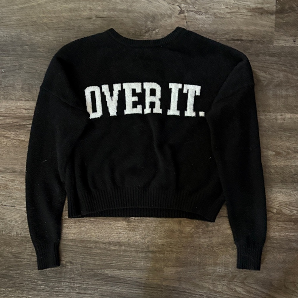 No Boundaries Black Sweater with White Text